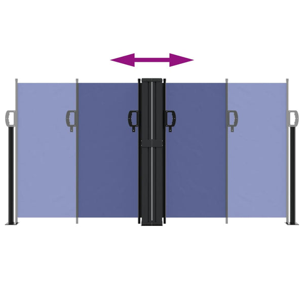 Sisäänvedettävä sivumarkiisi sininen 120x1200 cm