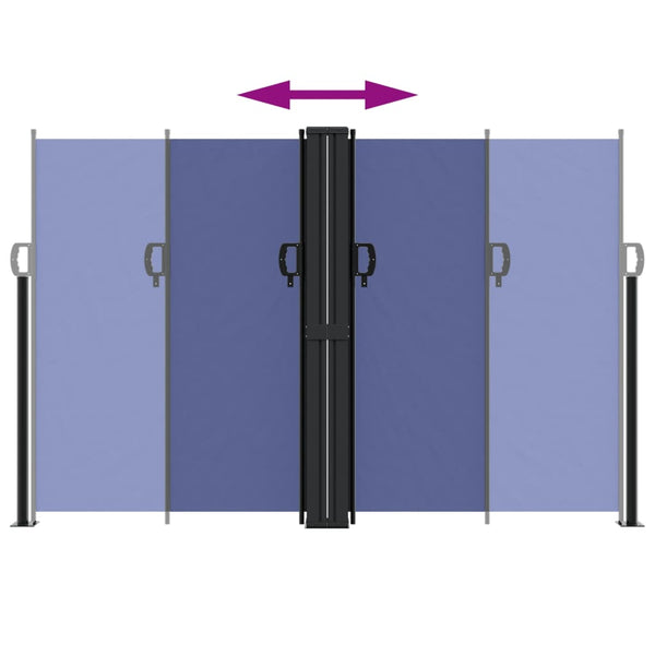 Sisäänvedettävä sivumarkiisi sininen 160x1000 cm