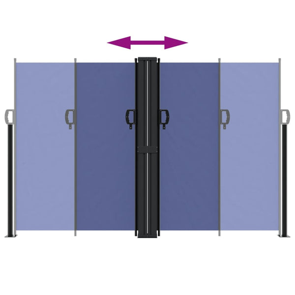 Sisäänvedettävä sivumarkiisi sininen 160x1200 cm