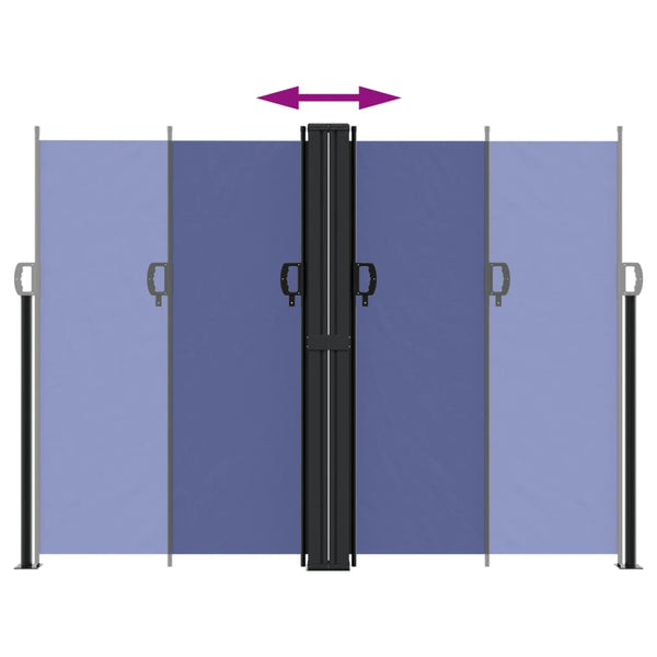 Sisäänvedettävä sivumarkiisi sininen 180x1000 cm