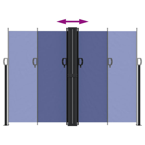 Sisäänvedettävä sivumarkiisi sininen 180x600 cm