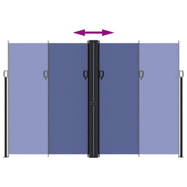 Sisäänvedettävä sivumarkiisi sininen 220x1000 cm