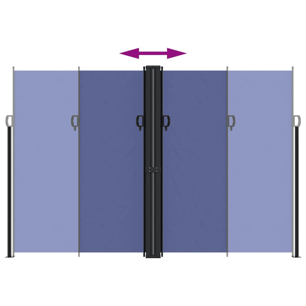 Sisäänvedettävä sivumarkiisi sininen 220x600 cm