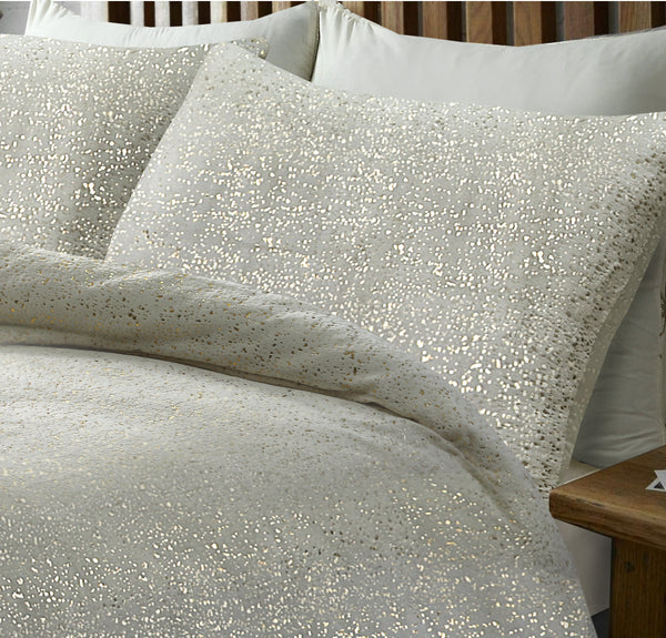 Pussilakanasetti Glamour Flanel Sprankle Foil Kerma