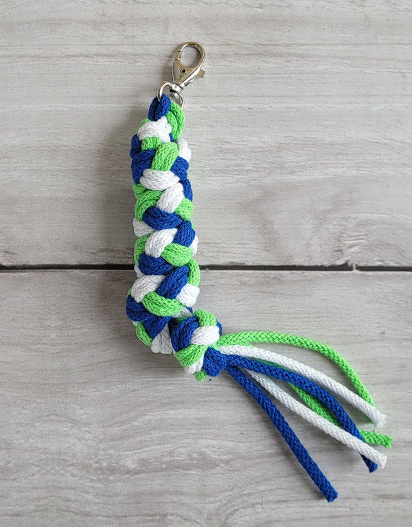 Keppihevosen riimunaru - twine cord - kornblume/hellgrün/weiß