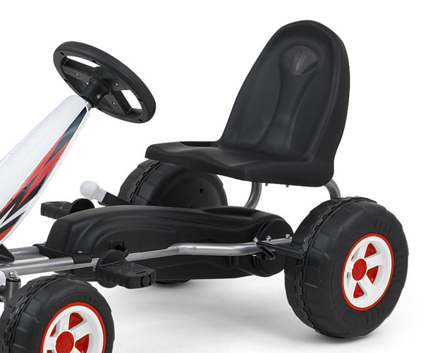 Valkoinen Karting polkuauto lapselle - Viper - Vuodevaatteet.fi