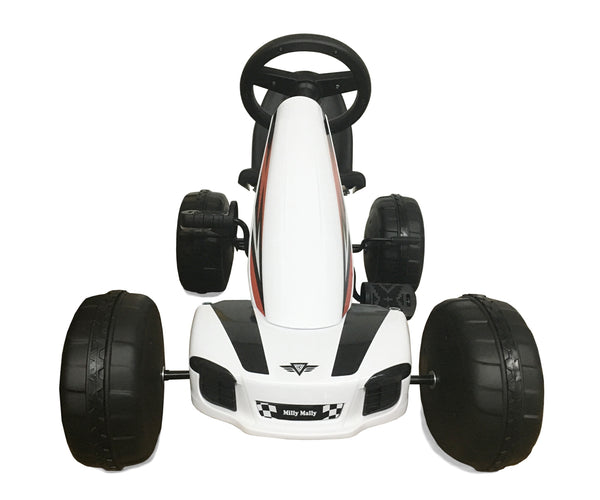 Valkoinen Karting polkuauto lapselle - Viper - Vuodevaatteet.fi
