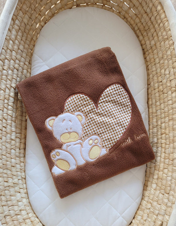 Fleece Viltti Vauvalle - Teddy Bear With Heart Brown