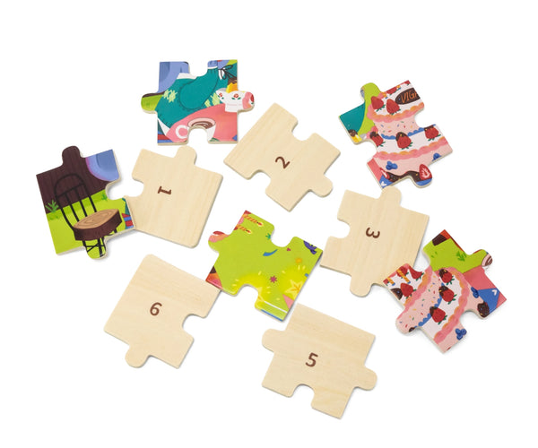 Pehmeäpintainen puzzle-tuote 24 palaa, jossa on syntymäpäiväaiheinen kuvaustyyli.