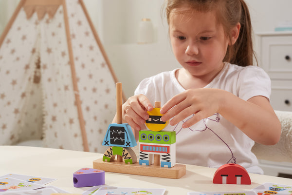 Viga 44652 -kellopeli, jossa robotin kuvia.