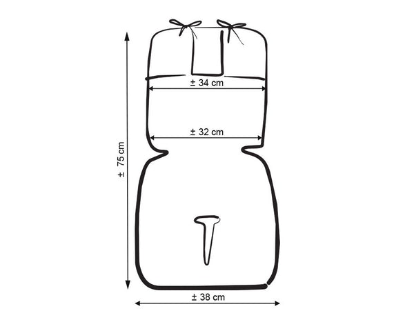Istuinpehmuste Lastenvaunuun - Kettu - Fox Family On Blue/Brown