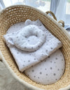 Vauvan Peitto Ja Tyyny - Puuvilla - Teddy Bear - Mini Gray Stars