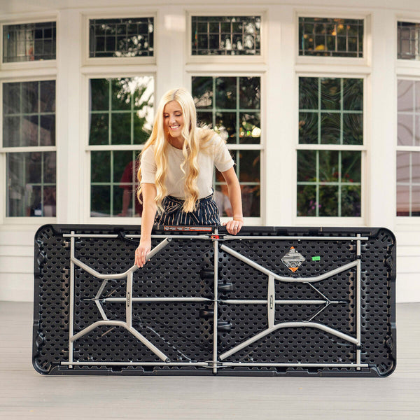 Taitettava Pöytä Musta 183 cm