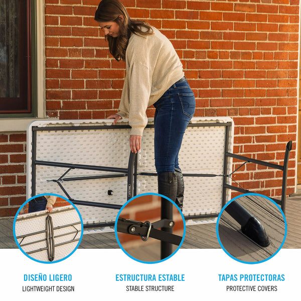 Taitettava Pöytä Valkoinen 152 x 74 x 76 cm