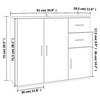 Betoninharmaa senkki Argintel 91x29,5x75cm (puinen)