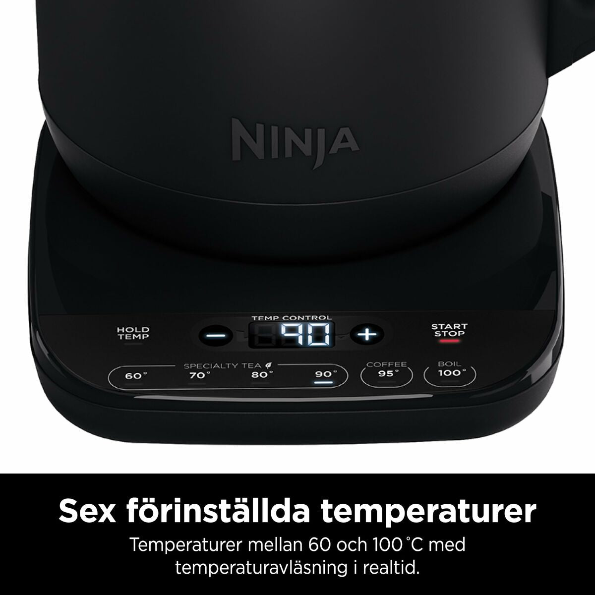 Ninja musta vedenkeitin 1,7 L ruostumatonta terästä
