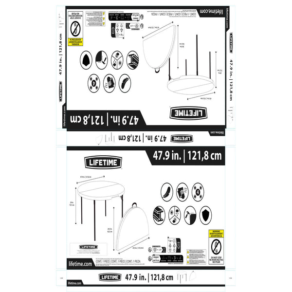 Taitettava Pöytä Valkoinen Teräs ja Muovi