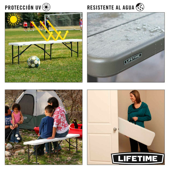 Lifetime Valkoinen Taitettava Penkki 183 cm