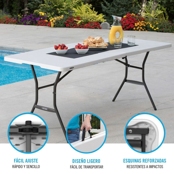 Taitettava Pöytä Valkoinen 185 x 74 x 76 cm