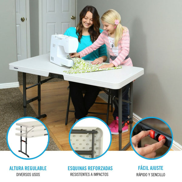 Taitettava Pöytä Kermanvärinen 122 x 86 x 61 cm