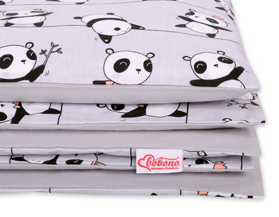 Pussilakanasetti Vauvalle - 135X100cm - Panda Gray