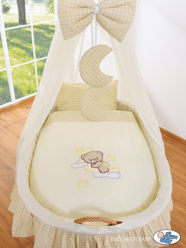 My Sweet Baby - Punoskehto verhokatoksella Good Night - luonnollinen + kermanvärinen vuodevaatteet