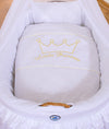 My Sweet Baby - Pajuinen Moses-kori verhoiltu kehto Little Prince valkoinen