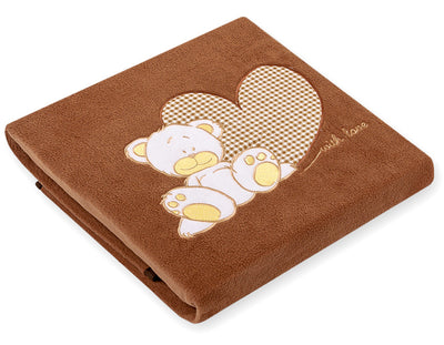 Vauvan Fleecepeitto - Teddy Bear With Heart Brown