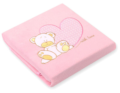Vauvan Fleecepeitto - Teddy Bear With Heart Pink