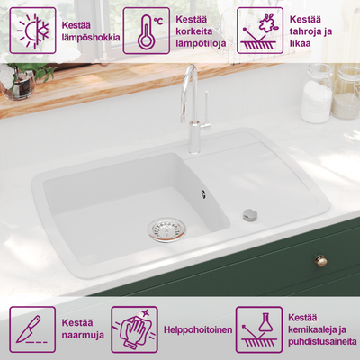 Beige keittiön pesuallas Hardut (graniitti)