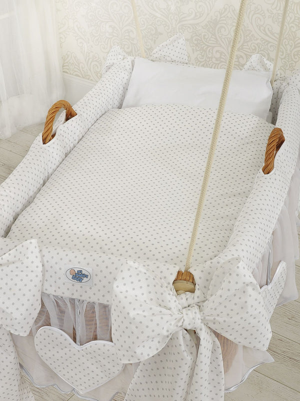 My Sweet Baby - Moses Basket riippukehto - harmaat pisteet
