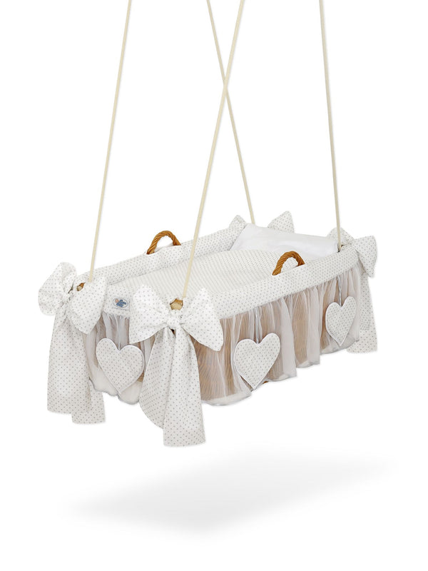 My Sweet Baby - Moses Basket riippukehto - harmaat pisteet