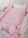 My Sweet Baby - Moses Basket riippokehto - vaaleanpunainen ruutu