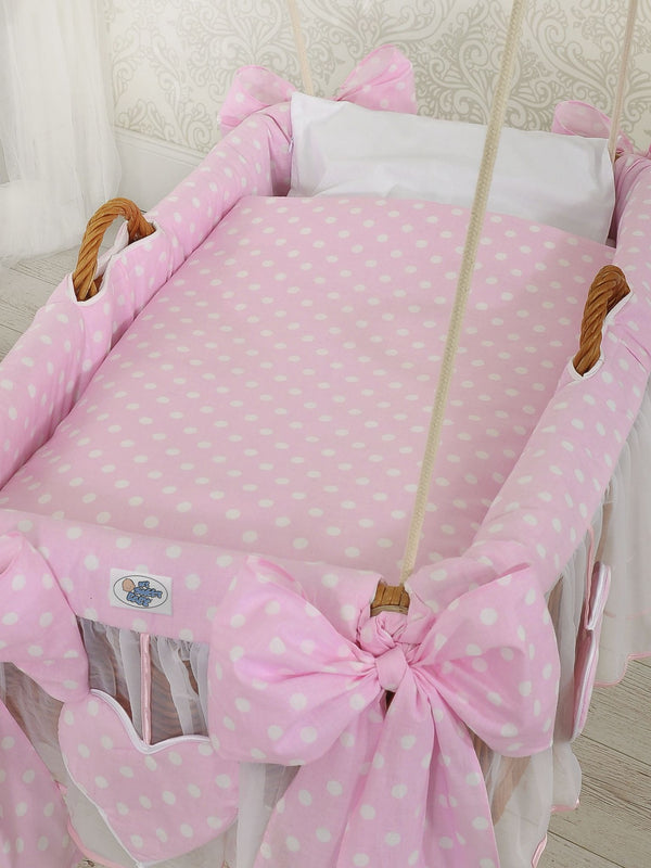 My Sweet Baby - Moses Basket riippuva kehto - vaaleanpunaiset pisteet