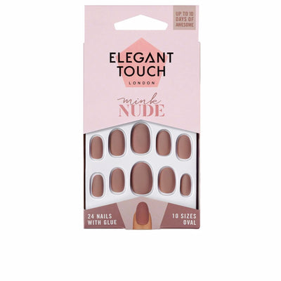 Polished colour kynnet liimalla, soikea #mink nude