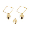 Square Acorn Earrings #Shiny Gold 1 U