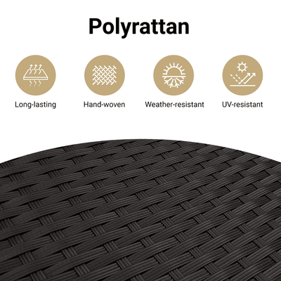 Musta puutarhan sivupöytä Pintea 58x27,5x55cm (polyrottinki)