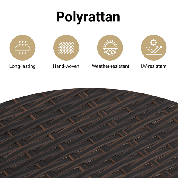 Ruskea puutarhapenkki kallistuva tyynyillä Eliodora (polyrottinki)
