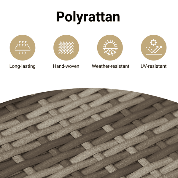 Harmaa puutarhan säilytyskaappi Alecsandrina 50x55x115cm (polyrottinki)