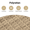 Beige puutarhan sivupöydät Azimussan 55x34x37cm (2 kpl polyrottinki puu)