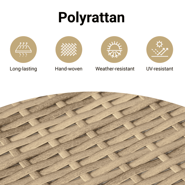 Beige puutarhan säilytyslaatikko Osinela 110x55x63cm (polyrottinki)