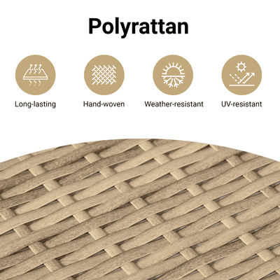 Beige puutarhatuolit pehmusteilla Jorj 2 kpl (polyrottinki)