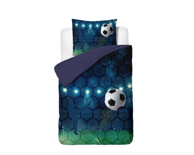 Lasten Pussilakanasetti Live football Sininen 140 x 200/220