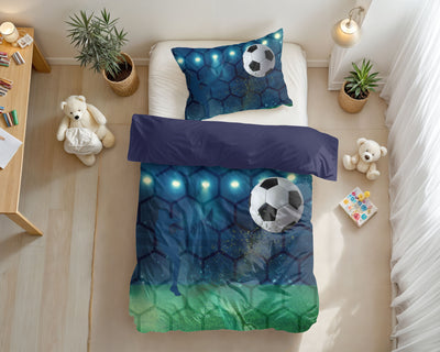 Lasten Pussilakanasetti Live football Sininen 140 x 200/220