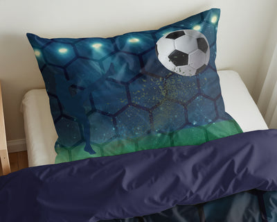Lasten Pussilakanasetti Live football Sininen 140 x 200/220