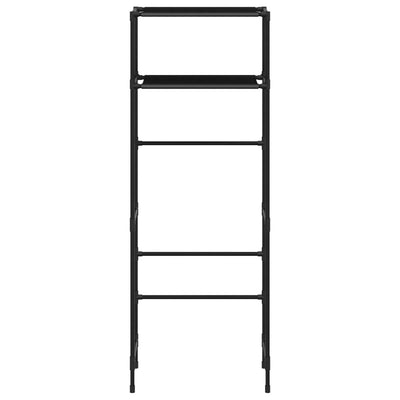 2-tasoinen Hyllykkö WC-pytyn ylle musta 53,5x28x143 cm rauta