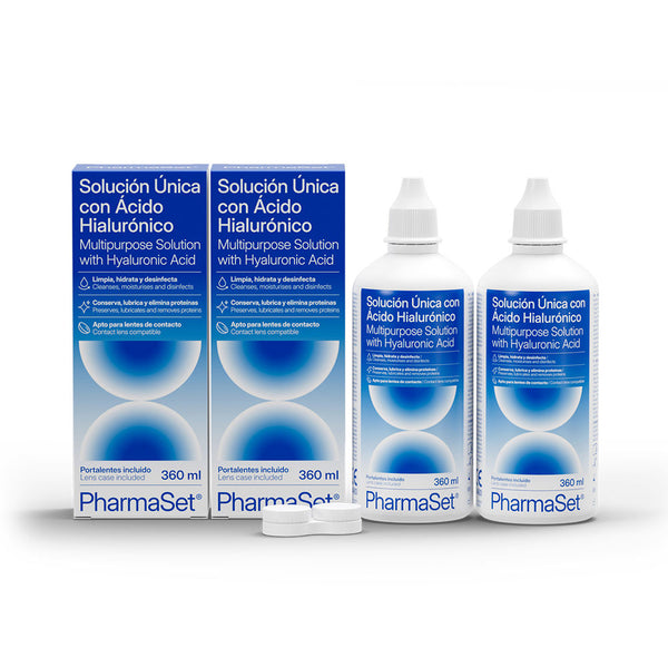 Pharmaset - Pharmaset unique solution with hyaluronic acid for soft contact lenses 2 x 360 ml