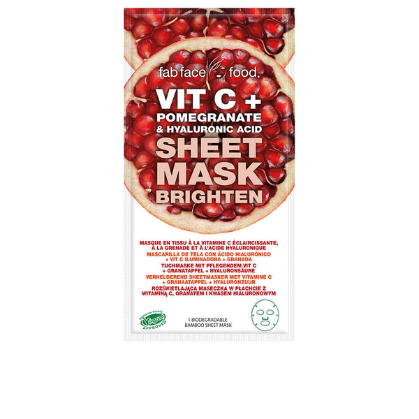 7Th Heaven - Fab Face Food Vit C + Pomegranate & Hyaluronic Acid mascarilla de tela 1 u
