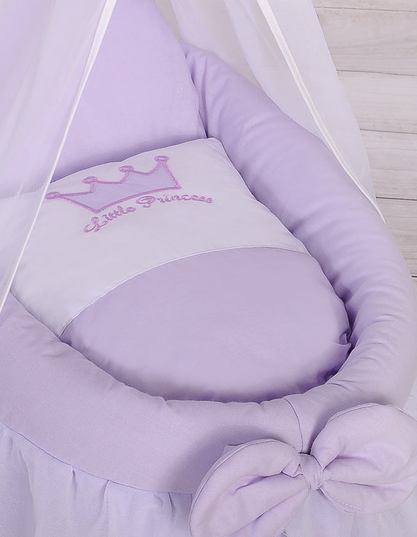My Sweet Baby - Punosnukke-kehto Moses-kori verhoilla Little Princess liila