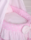 My Sweet Baby - Nuken punottu kehto Moses-kori verholla Laura vaaleanpunainen